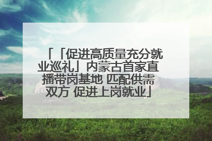 「促进高质量充分就业巡礼」内蒙古首家直播带岗基地 匹配供需双方 促进上岗就业