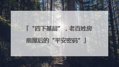 “四下基层”，老百姓房前屋后的“平安密码”