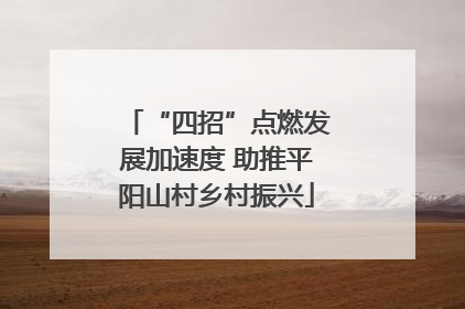 “四招”点燃发展加速度 助推平阳山村乡村振兴