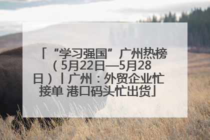 “学习强国”广州热榜（5月22日—5月28日）丨广州：外贸企业忙接单 港口码头忙出货