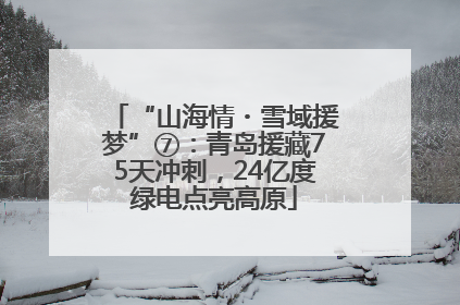 “山海情・雪域援梦”⑦：青岛援藏75天冲刺，24亿度绿电点亮高原
