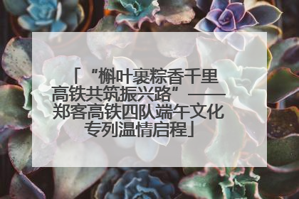 “槲叶裹粽香千里 高铁共筑振兴路”——郑客高铁四队端午文化专列温情启程