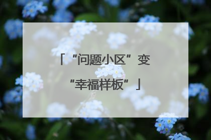 “问题小区”变“幸福样板”