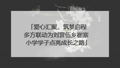 爱心汇聚、筑梦启程 多方联动为刘营伍乡崔寨小学学子点亮成长之路