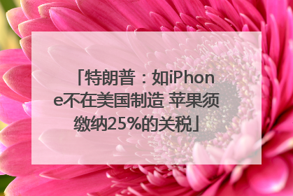 特朗普：如iPhone不在美国制造 苹果须缴纳25%的关税