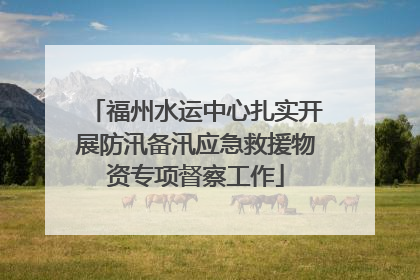 福州水运中心扎实开展防汛备汛应急救援物资专项督察工作