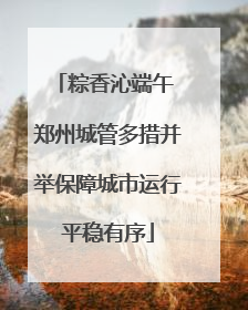 粽香沁端午 郑州城管多措并举保障城市运行平稳有序
