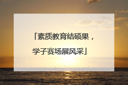 素质教育结硕果，学子赛场展风采