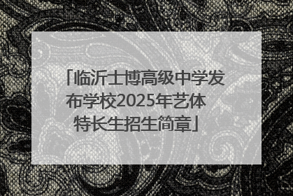 临沂士博高级中学发布学校2025年艺体特长生招生简章