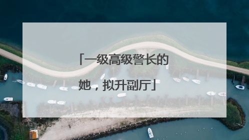 一级高级警长的她，拟升副厅