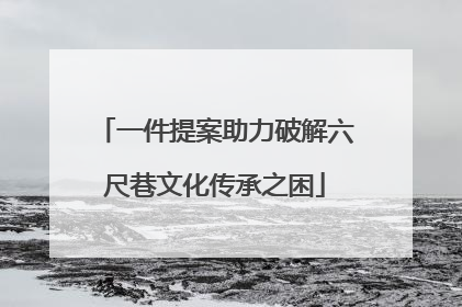 一件提案助力破解六尺巷文化传承之困