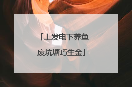 上发电下养鱼 废坑塘巧生金