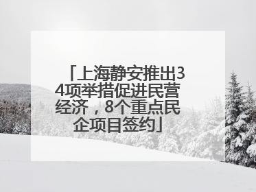 上海静安推出34项举措促进民营经济，8个重点民企项目签约