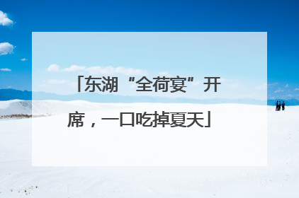 东湖“全荷宴”开席，一口吃掉夏天