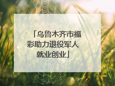 乌鲁木齐市福彩助力退役军人就业创业