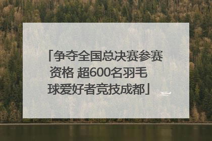 争夺全国总决赛参赛资格 超600名羽毛球爱好者竞技成都
