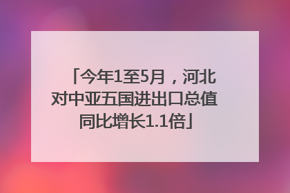 今年1至5月，河北对中亚五国进出口总值同比增长1.1倍