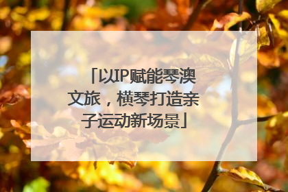 以IP赋能琴澳文旅，横琴打造亲子运动新场景
