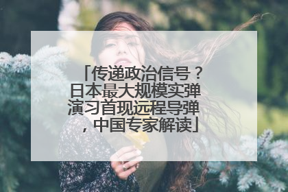 传递政治信号？日本最大规模实弹演习首现远程导弹，中国专家解读