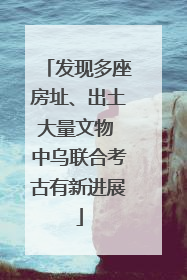 发现多座房址、出土大量文物 中乌联合考古有新进展