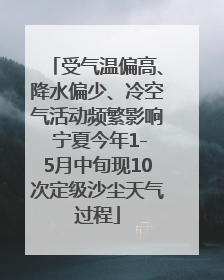 受气温偏高、降水偏少、冷空气活动频繁影响 宁夏今年1-5月中旬现10次定级沙尘天气过程