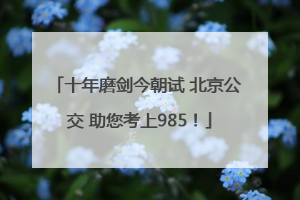 十年磨剑今朝试 北京公交 助您考上985！