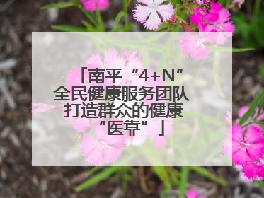 南平“4+N”全民健康服务团队 打造群众的健康“医靠”