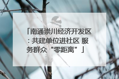 南通崇川经济开发区：共建单位进社区 服务群众“零距离”