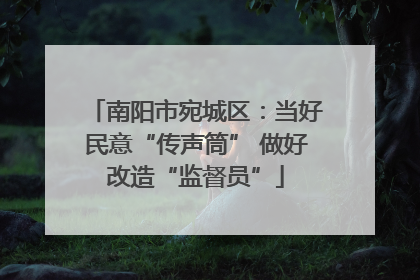南阳市宛城区：当好民意“传声筒” 做好改造“监督员”