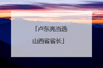 卢东亮当选山西省省长