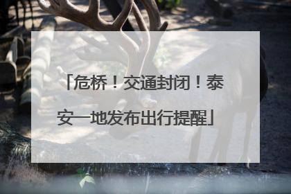 危桥！交通封闭！泰安一地发布出行提醒