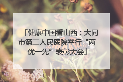 健康中国看山西：大同市第二人民医院举行“两优一先”表彰大会