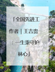 全国先进工作者｜王吉贵：一生秉守护林心
