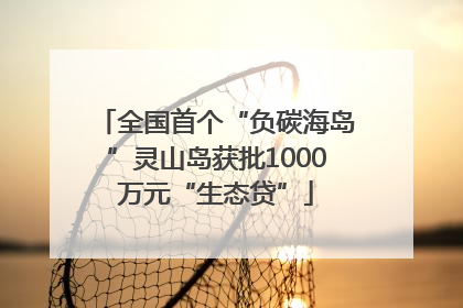 全国首个“负碳海岛”灵山岛获批1000万元“生态贷”