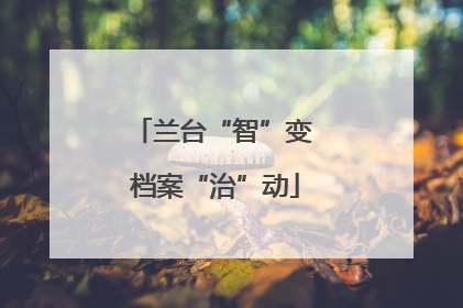 兰台“智”变 档案“治”动
