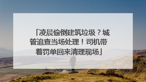 凌晨偷倒建筑垃圾？城管追查当场处理！司机带着罚单回来清理现场