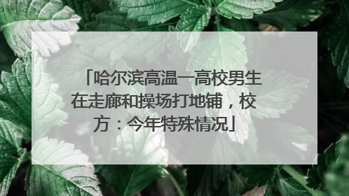 哈尔滨高温一高校男生在走廊和操场打地铺，校方：今年特殊情况