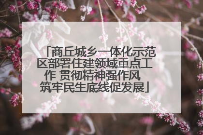 商丘城乡一体化示范区部署住建领域重点工作 贯彻精神强作风 筑牢民生底线促发展