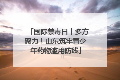 国际禁毒日丨多方聚力！山东筑牢青少年药物滥用防线