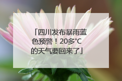 四川发布暴雨蓝色预警！20多℃的天气要回来了