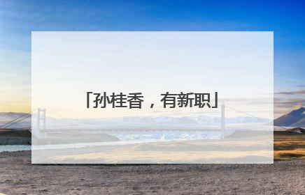 孙桂香，有新职