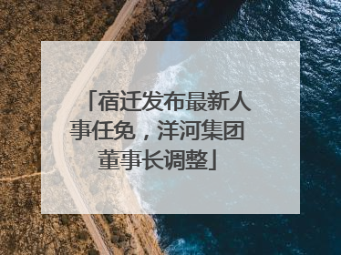 宿迁发布最新人事任免，洋河集团董事长调整