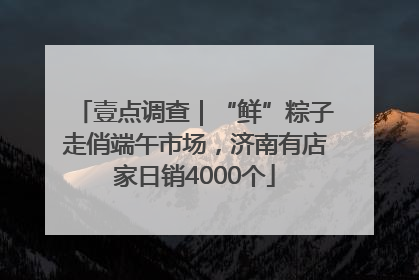 壹点调查｜“鲜”粽子走俏端午市场，济南有店家日销4000个