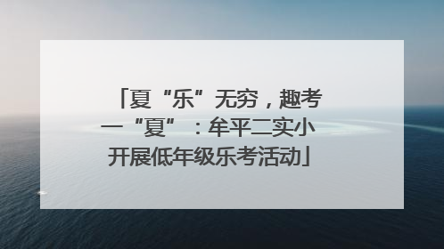 夏“乐”无穷，趣考一“夏”：牟平二实小开展低年级乐考活动
