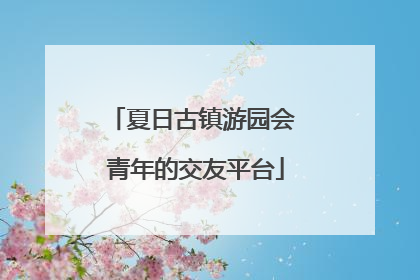 夏日古镇游园会 青年的交友平台