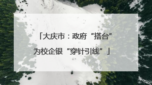 大庆市：政府“搭台”为校企银“穿针引线”