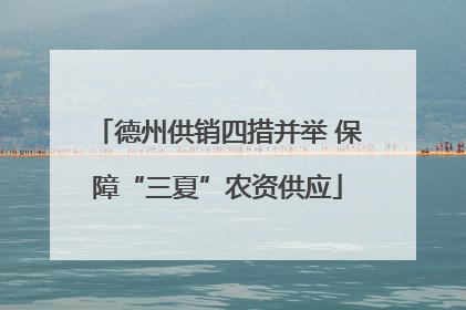 德州供销四措并举 保障“三夏”农资供应