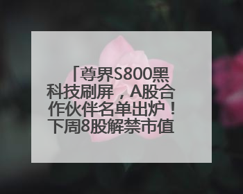 尊界S800黑科技刷屏，A股合作伙伴名单出炉！下周8股解禁市值超10亿元