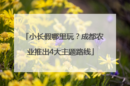 小长假哪里玩？成都农业推出4大主题路线