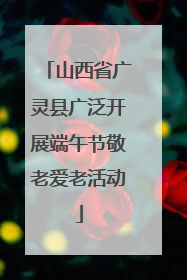 山西省广灵县广泛开展端午节敬老爱老活动